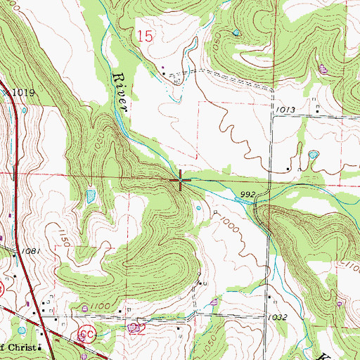 Topographic Map of King Branch, MO
