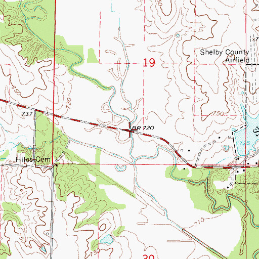 Topographic Map of Black Creek Bridge, MO