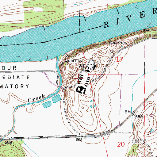 Topographic Map of Algoa Reformatory, MO