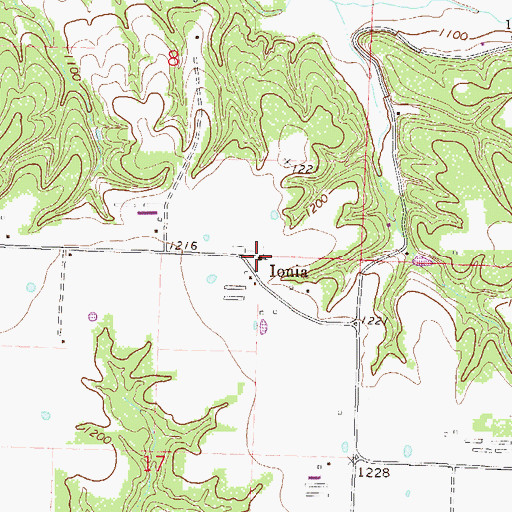 Topographic Map of Falling Springs Community Church, AR