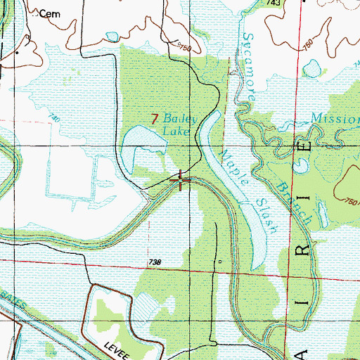 Topographic Map of Bailey Gun Club, MO