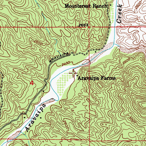 Topographic Map of Aravaipa Farms, AZ