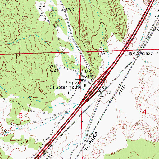 Topographic Map of Lupton Chapter House, AZ