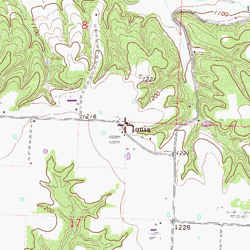 Topographic Map of Falling Springs School (historical), AR
