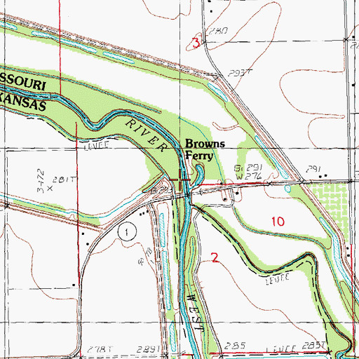 Topographic Map of Brown's Ferry Gage, AR