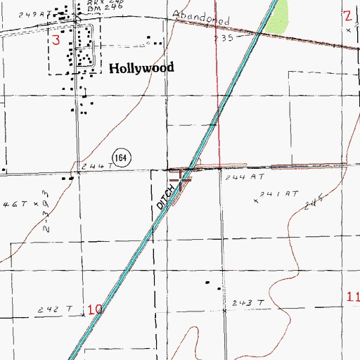 Topographic Map of Buffalo Creek Ditch, MO