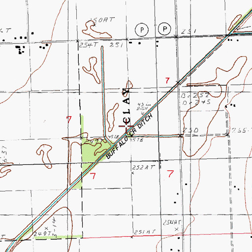 Topographic Map of Buffalo Ditch Number 39, MO