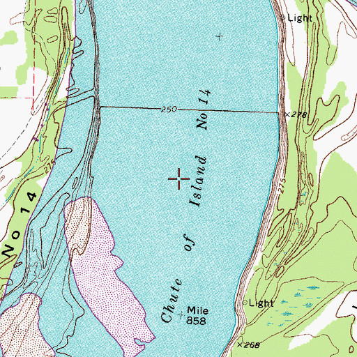 Topographic Map of Chute of Island Number 14, MO
