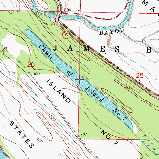 Topographic Map of Chute of Island Number 7, MO