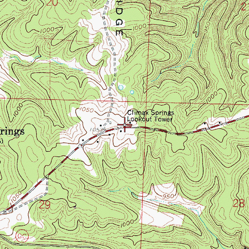 Topographic Map of Climax Springs Lookout Tower, MO