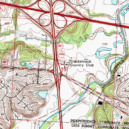 Topographic Map of Crackerneck Country Club (historical), MO