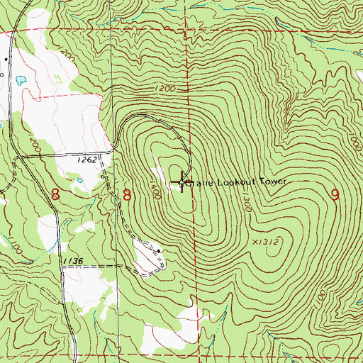 Topographic Map of Crane Lookout Tower, MO