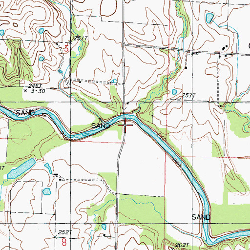 Topographic Map of Crawford Bridge, MO