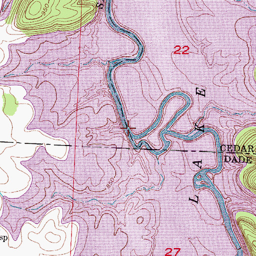 Topographic Map of Crisp Bridge, MO