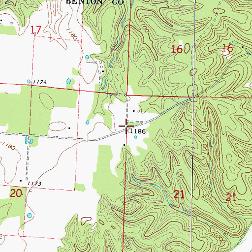 Topographic Map of Crump (historical), AR