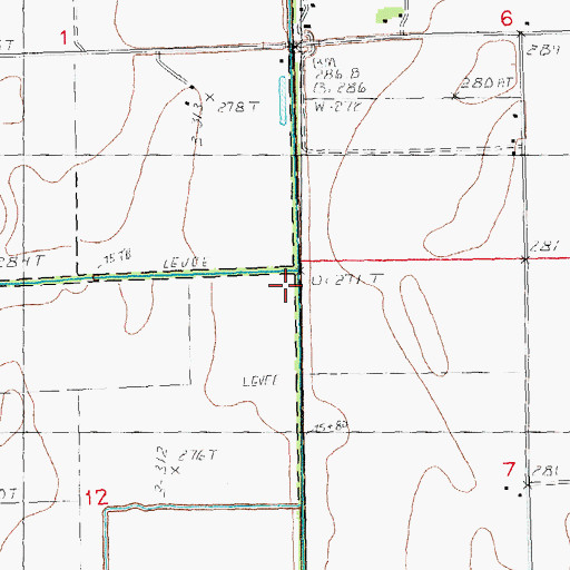 Topographic Map of Ditch Number 1, MO