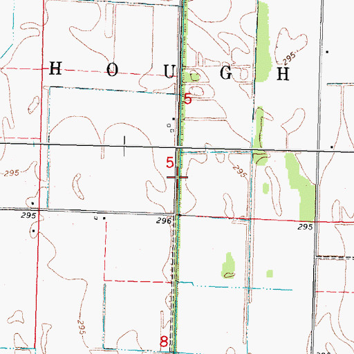 Topographic Map of Ditch Number 10, MO