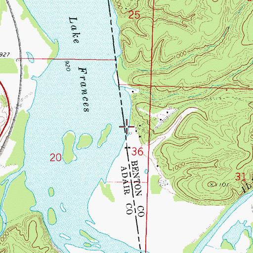 Topographic Map of Spring Harbor Landing, AR
