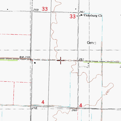 Topographic Map of Ditch Number 15, MO