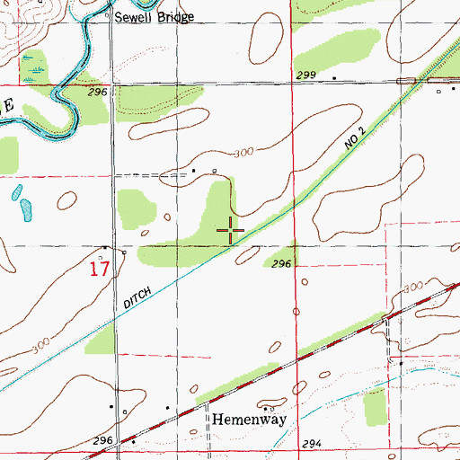 Topographic Map of Ditch Number 2, MO