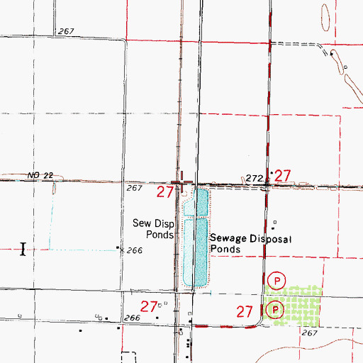 Topographic Map of Ditch Number 22, MO