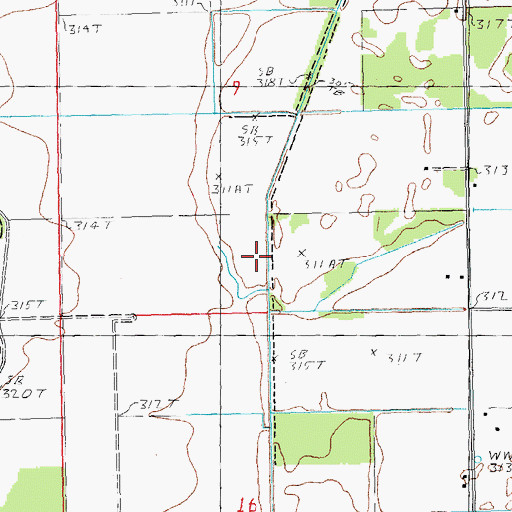 Topographic Map of Ditch Number 23, MO
