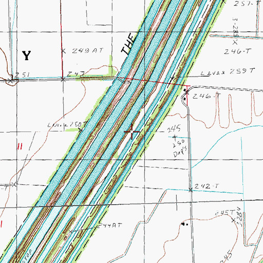 Topographic Map of Ditch Number 259, MO