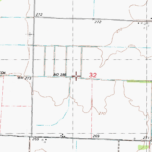 Topographic Map of Ditch Number 295, MO