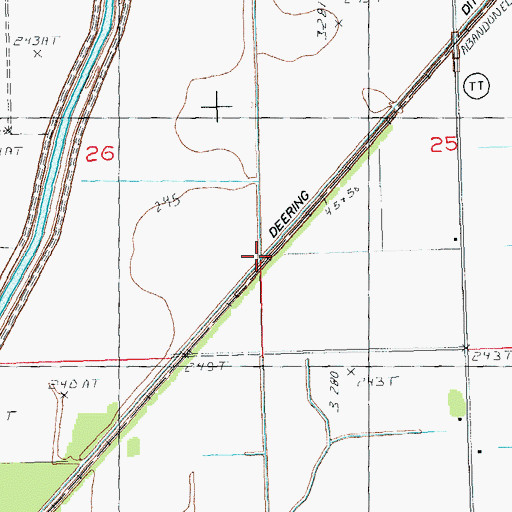 Topographic Map of Ditch Number 3, MO