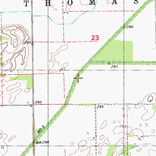 Topographic Map of Ditch Number 3, MO