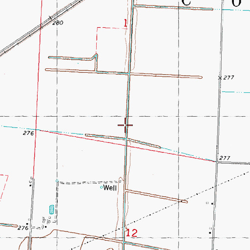 Topographic Map of Ditch Number 3, MO