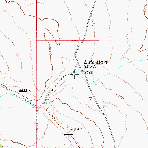 Topographic Map of Lute Hart Tank, AZ