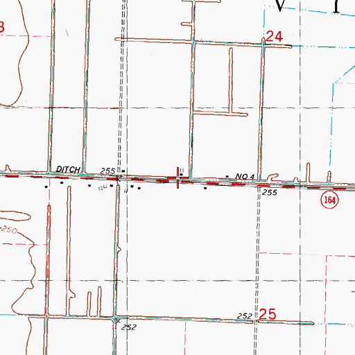 Topographic Map of Ditch Number 4, MO