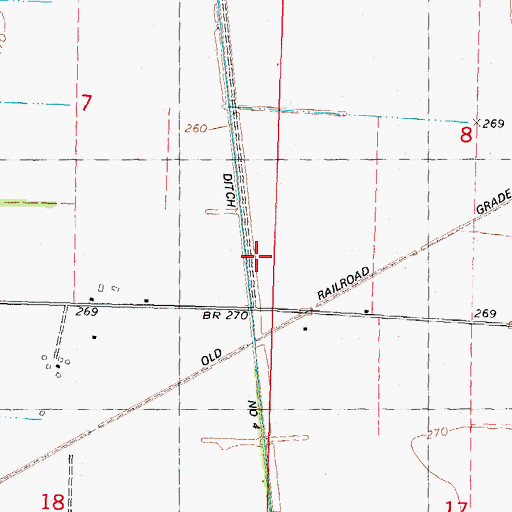 Topographic Map of Ditch Number 4, MO