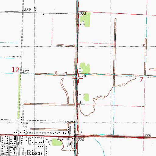 Topographic Map of Ditch Number 44, MO