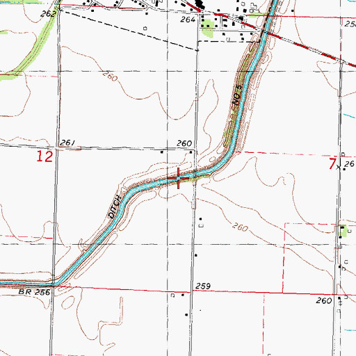 Topographic Map of Ditch Number 5, MO