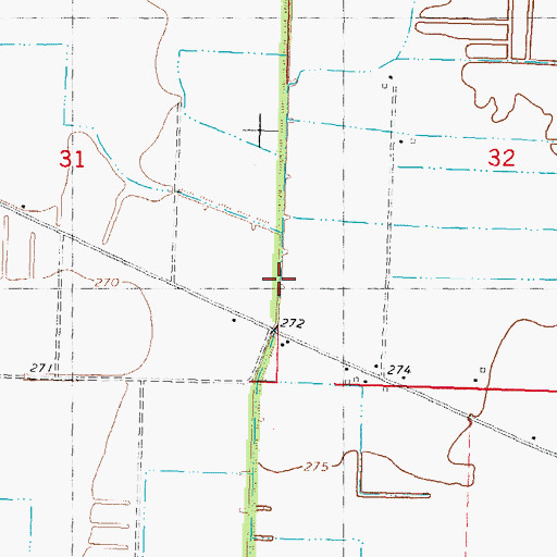 Topographic Map of Ditch Number 60, MO