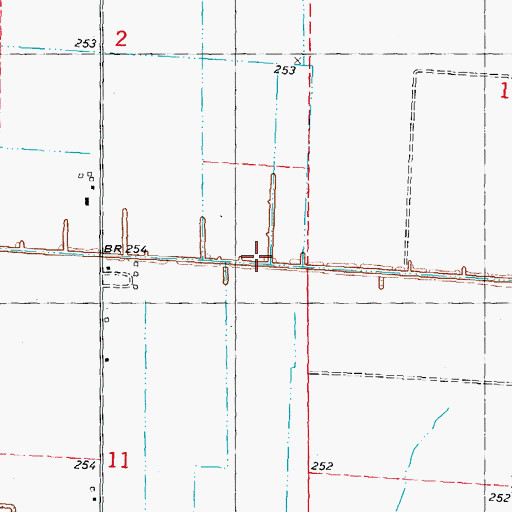 Topographic Map of Ditch Number 75, MO