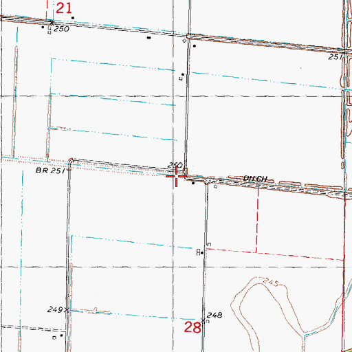Topographic Map of Ditch Number 78, MO