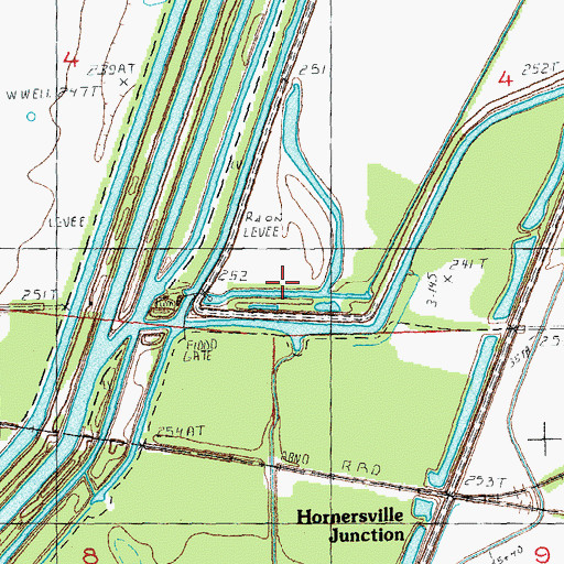 Topographic Map of Ditch Number 80, MO