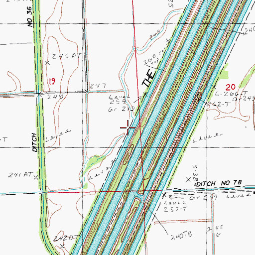 Topographic Map of Ditch Number 81, MO