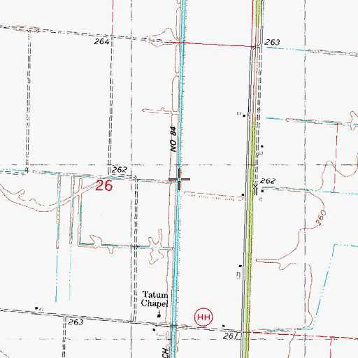 Topographic Map of Ditch Number 84, MO