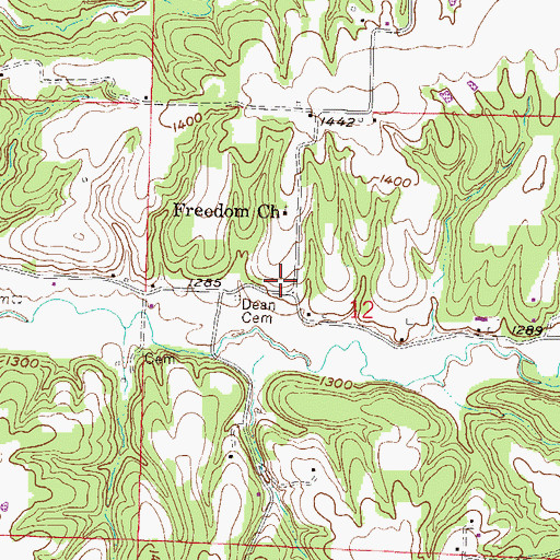 Topographic Map of Freedom School (historical), AR