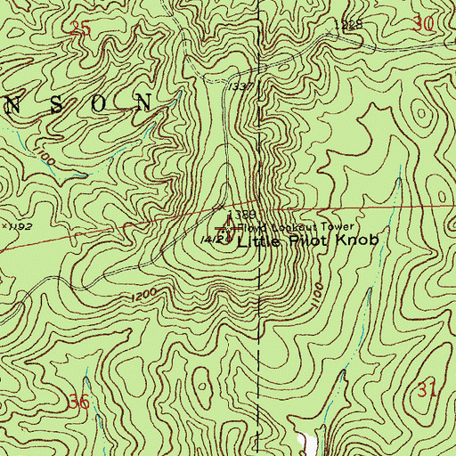 Topographic Map of Floyd Lookout Tower, MO