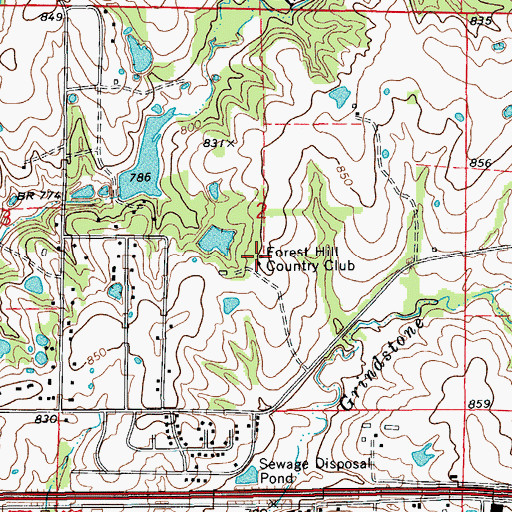 Topographic Map of Lake of the Woods Recreation Area, MO