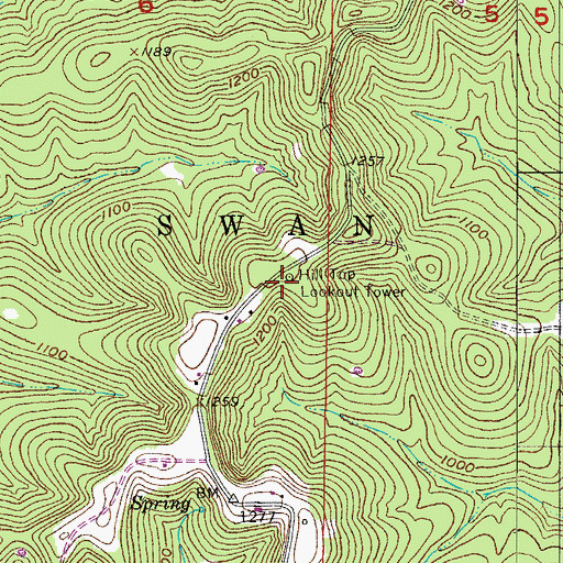 Topographic Map of Hill Top Lookout Tower, MO