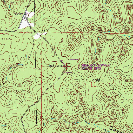Topographic Map of Himont Lookout Tower, MO