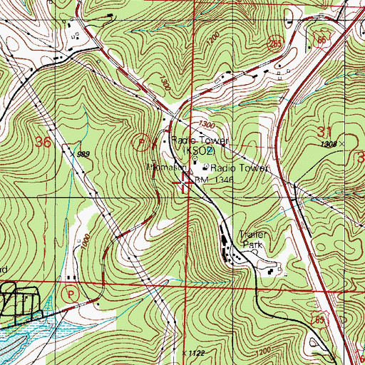 Topographic Map of Hollister Lookout Tower (historical), MO