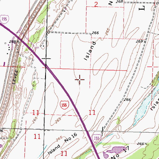 Topographic Map of Island Number 16, MO