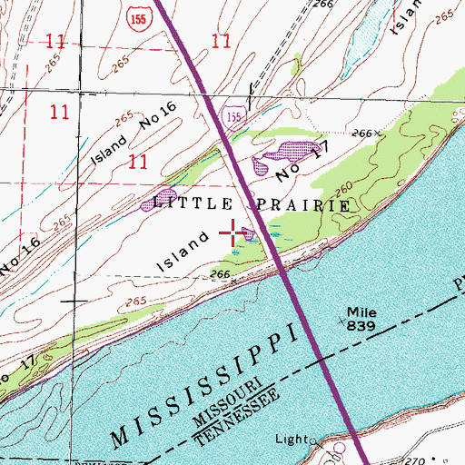 Topographic Map of Island Number 17, MO